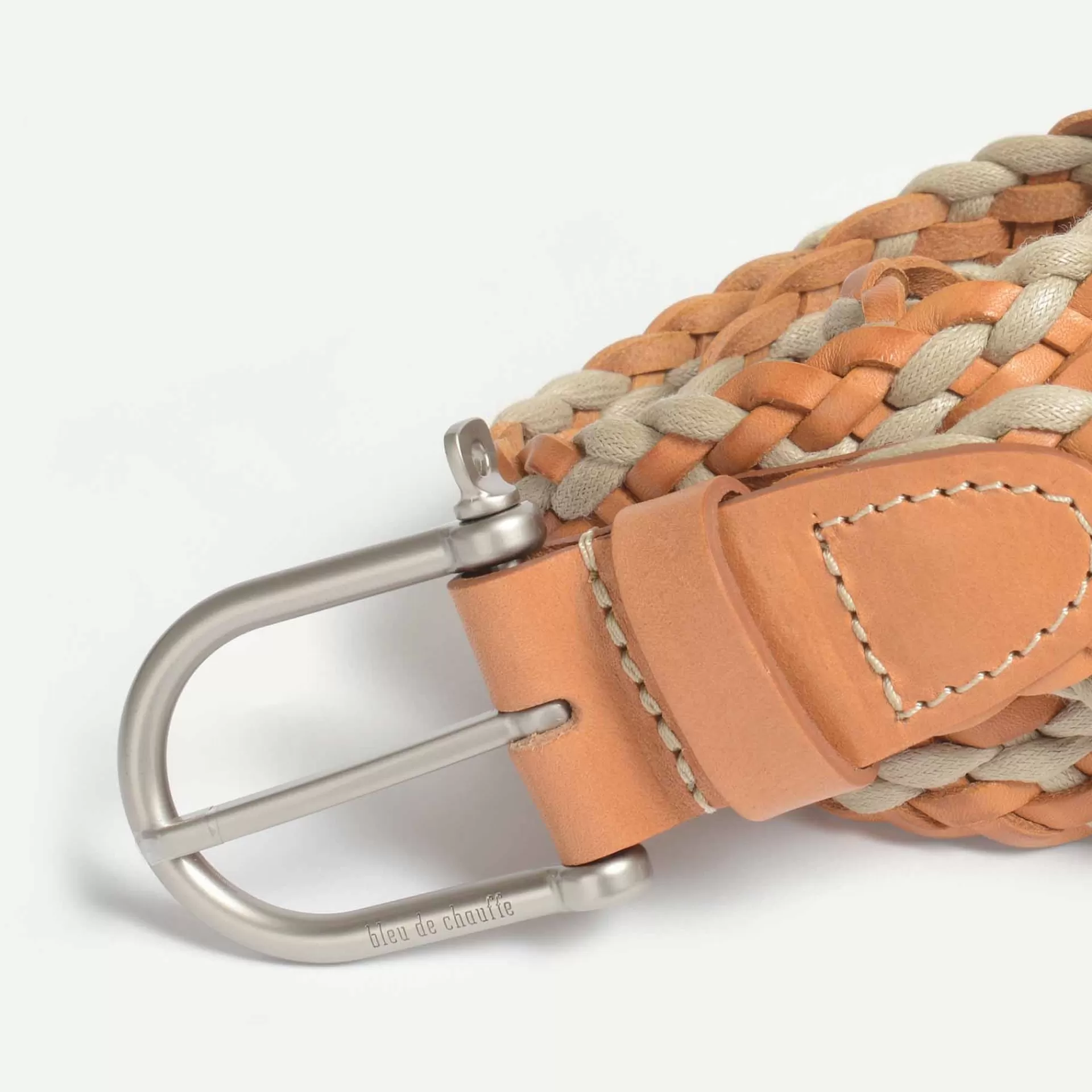 Femme Bleu de chauffe Ceinture Manille Tressee