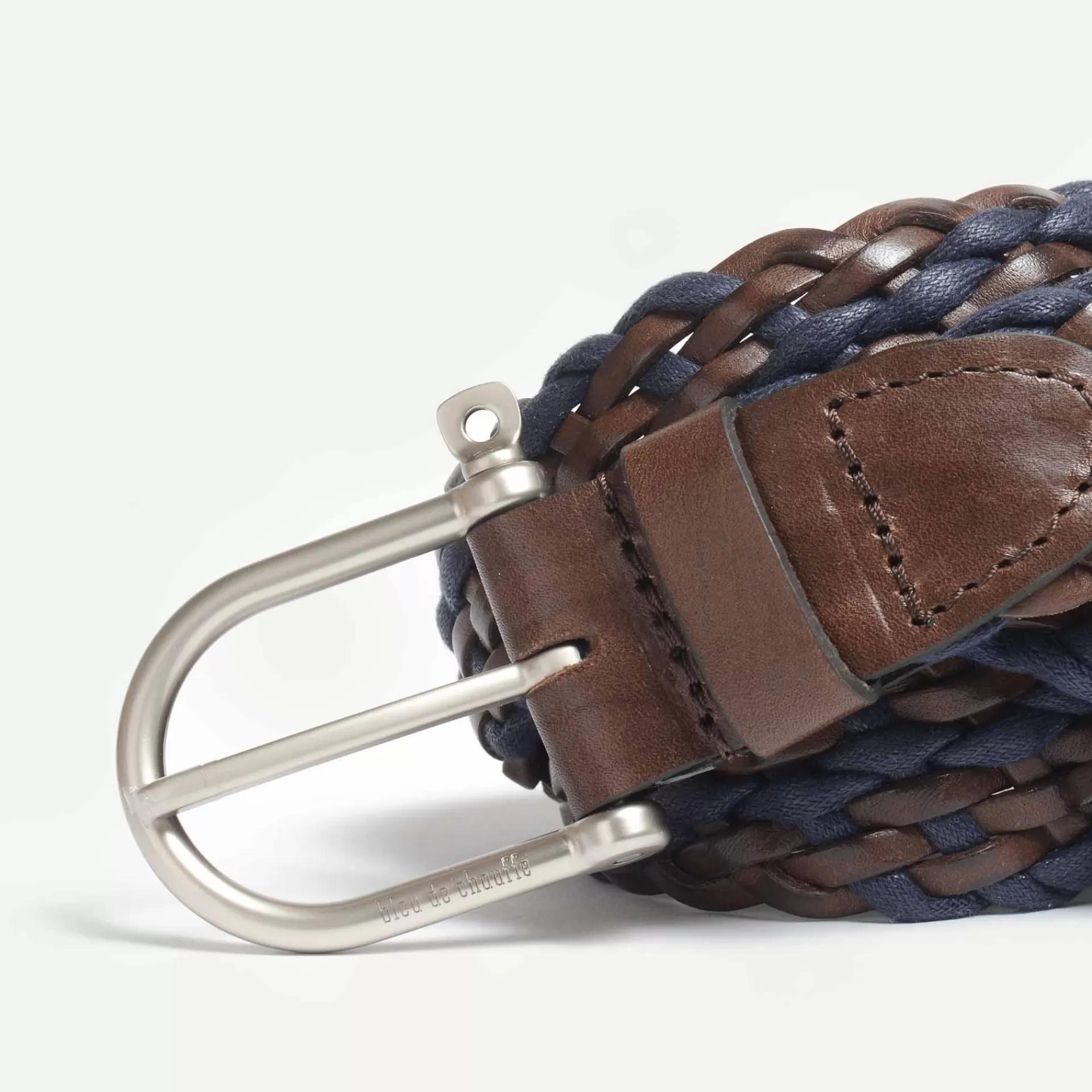 Femme Bleu de chauffe Ceinture Manille Tressee