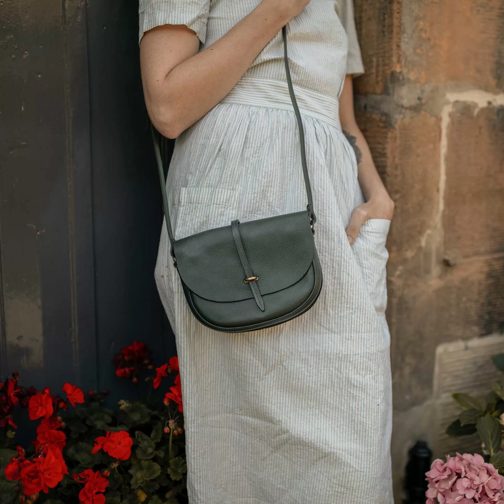 Femme Bleu de chauffe Mini Sac Postier Java
