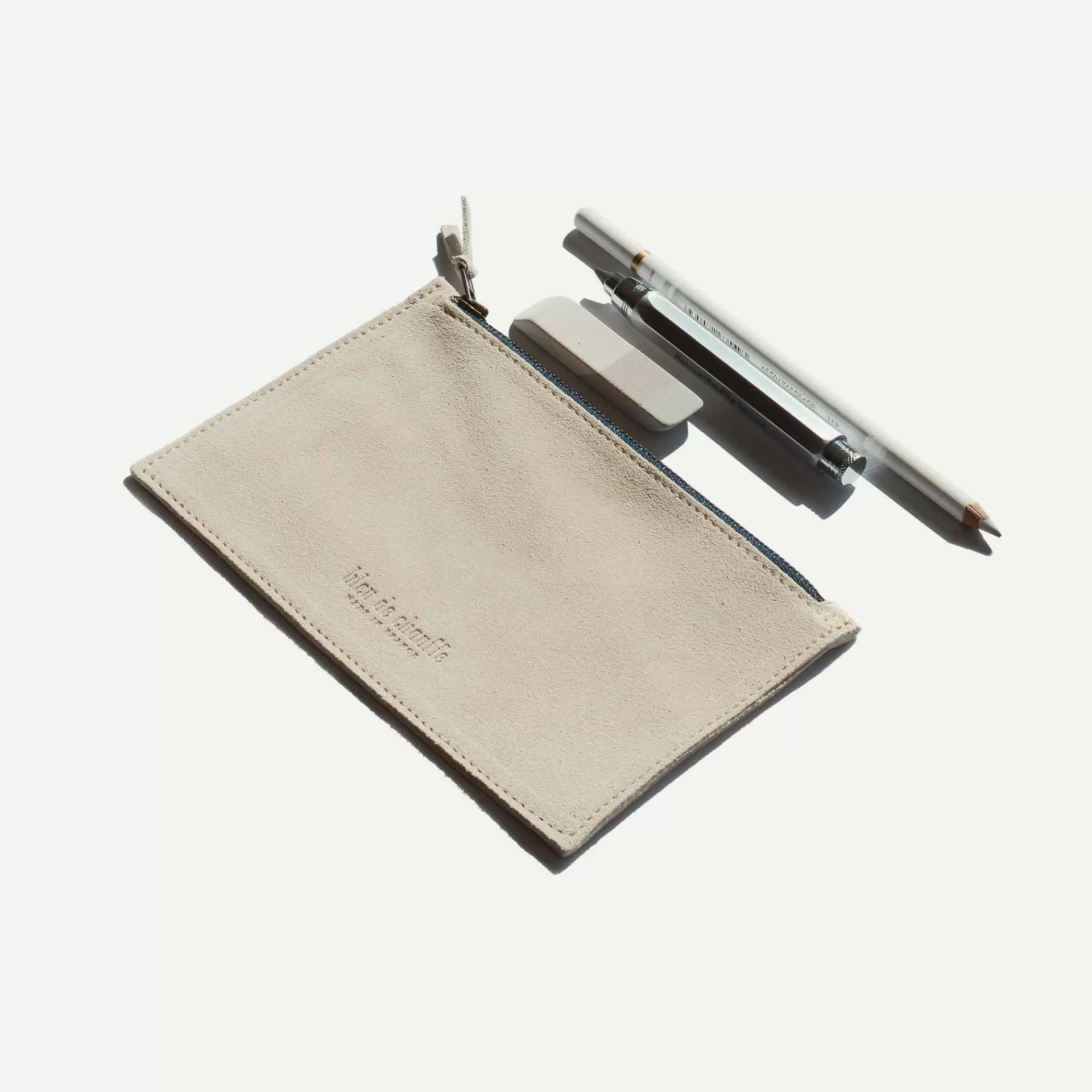 Femme Bleu de chauffe Pochette Cosmo S / Cuir Velours