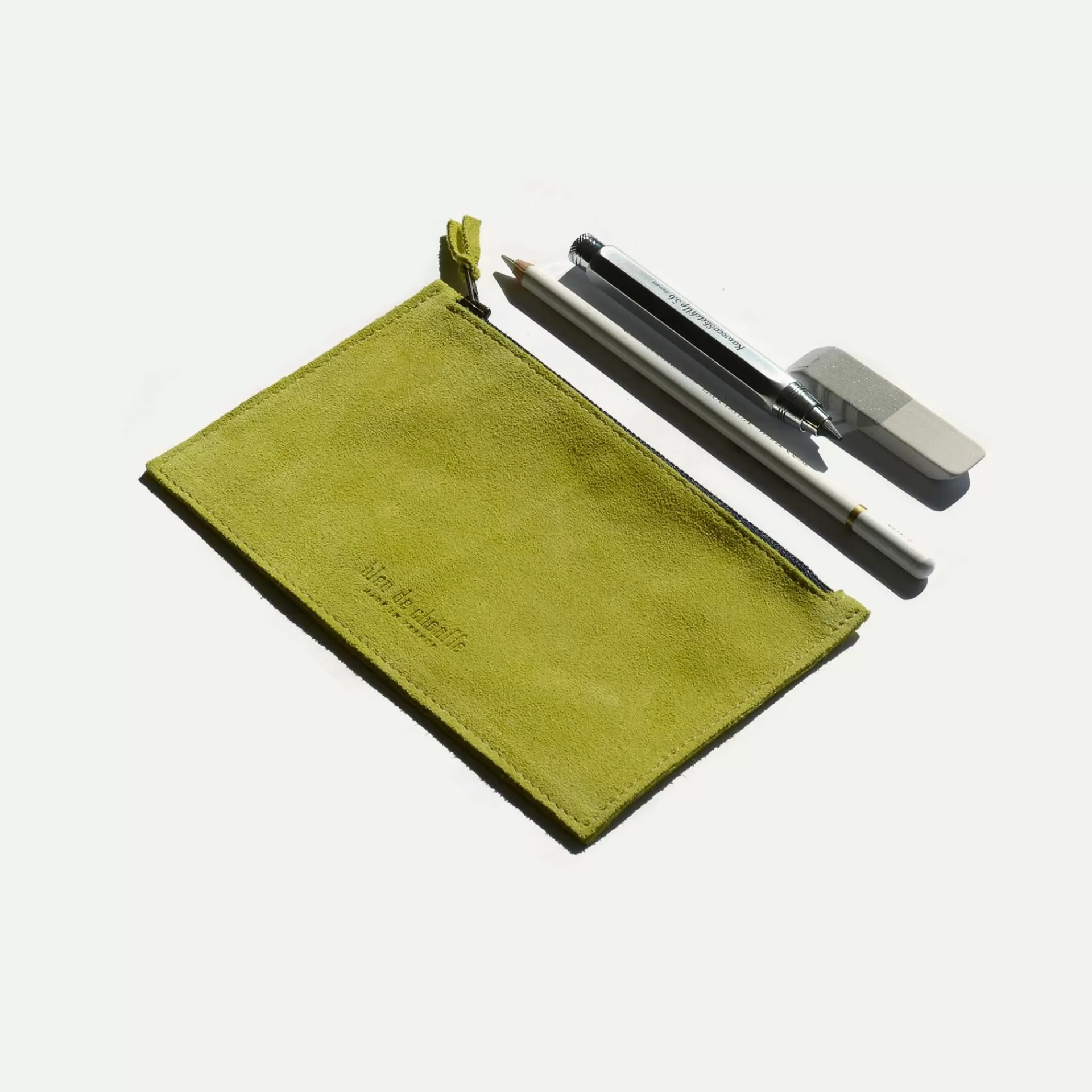 Femme Bleu de chauffe Pochette Cosmo S / Cuir Velours