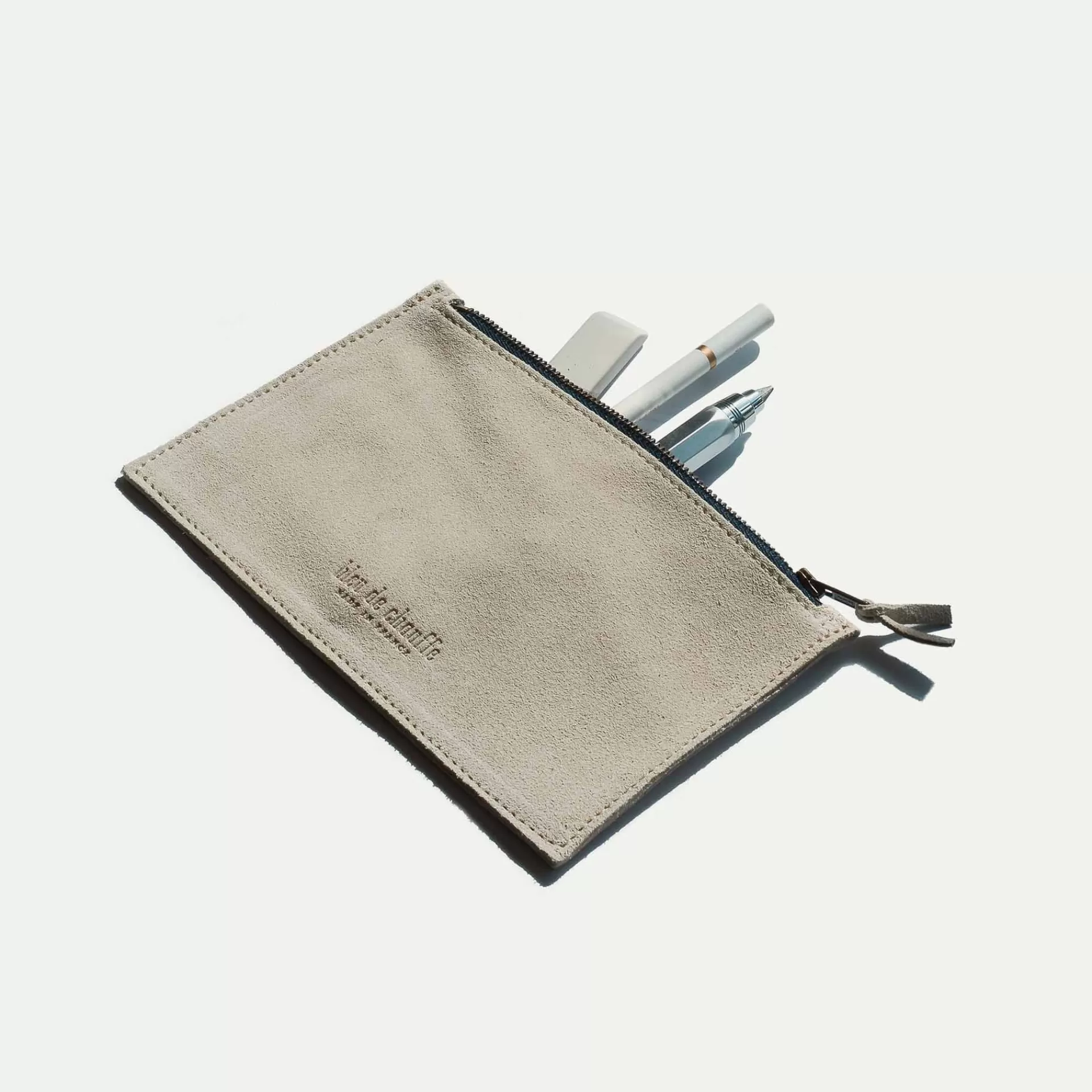 Femme Bleu de chauffe Pochette Cosmo S / Cuir Velours