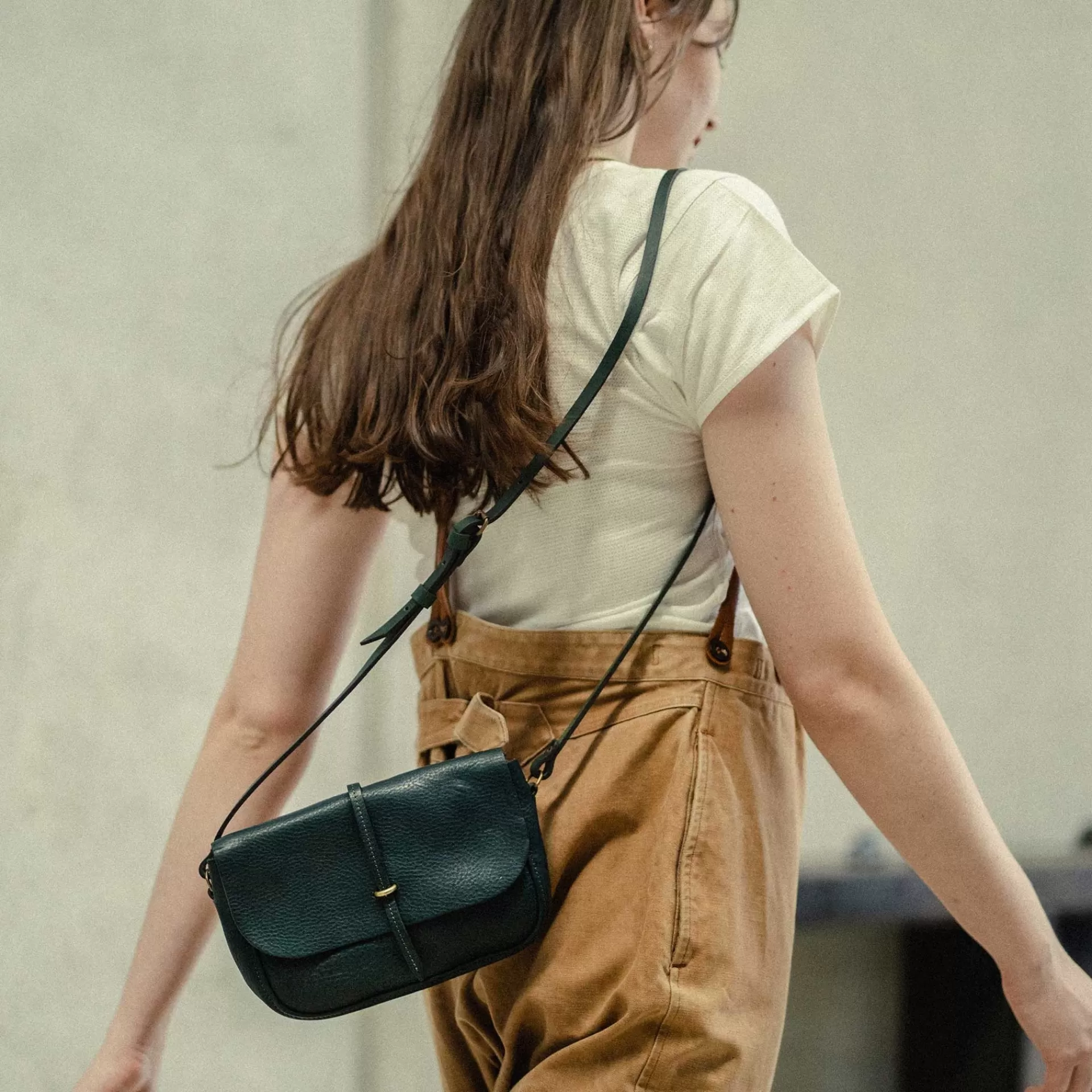 Femme Bleu de chauffe Sac Postier Pastis